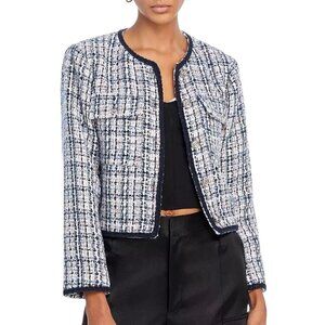NWOT AQUA Tweed BlazerJacket Sz.XXL Navy Blue White Career Professional Classic